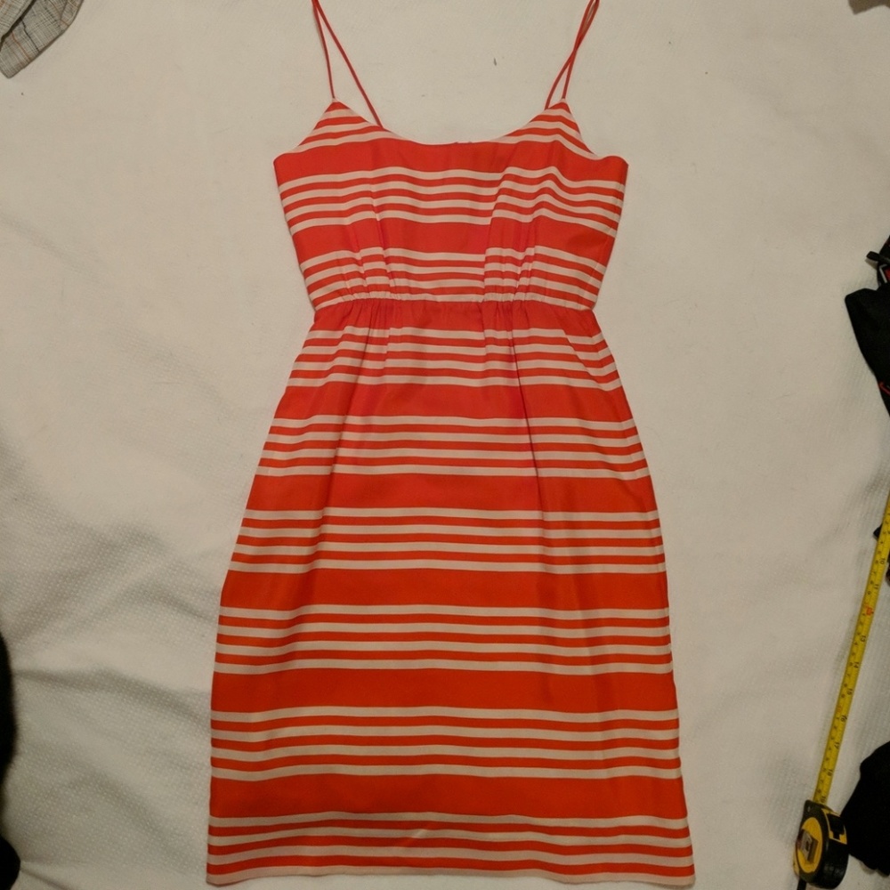 Summer dress j crew orange cream stripes